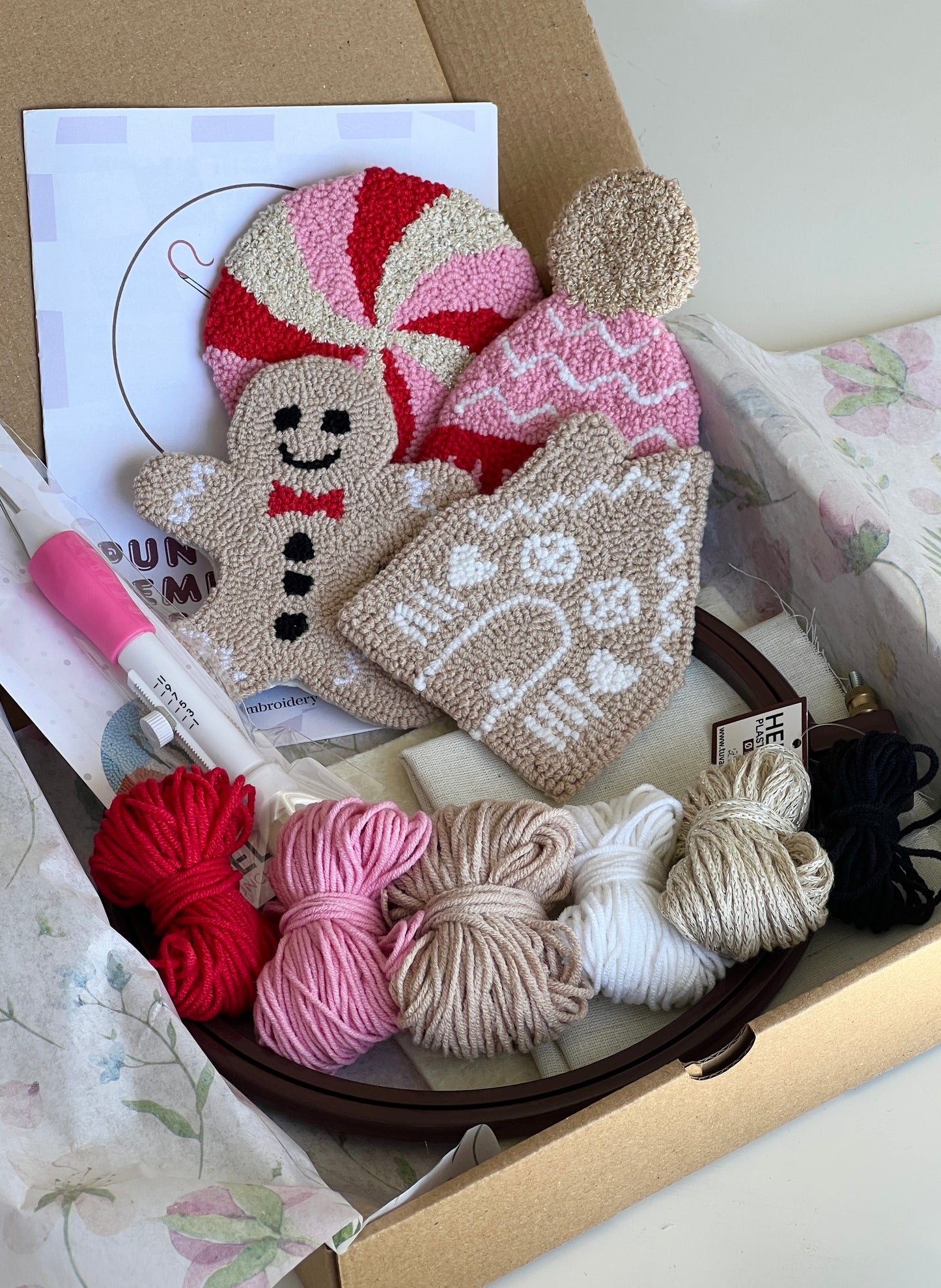 Punch Needle Mug Rug Christmas Kit
