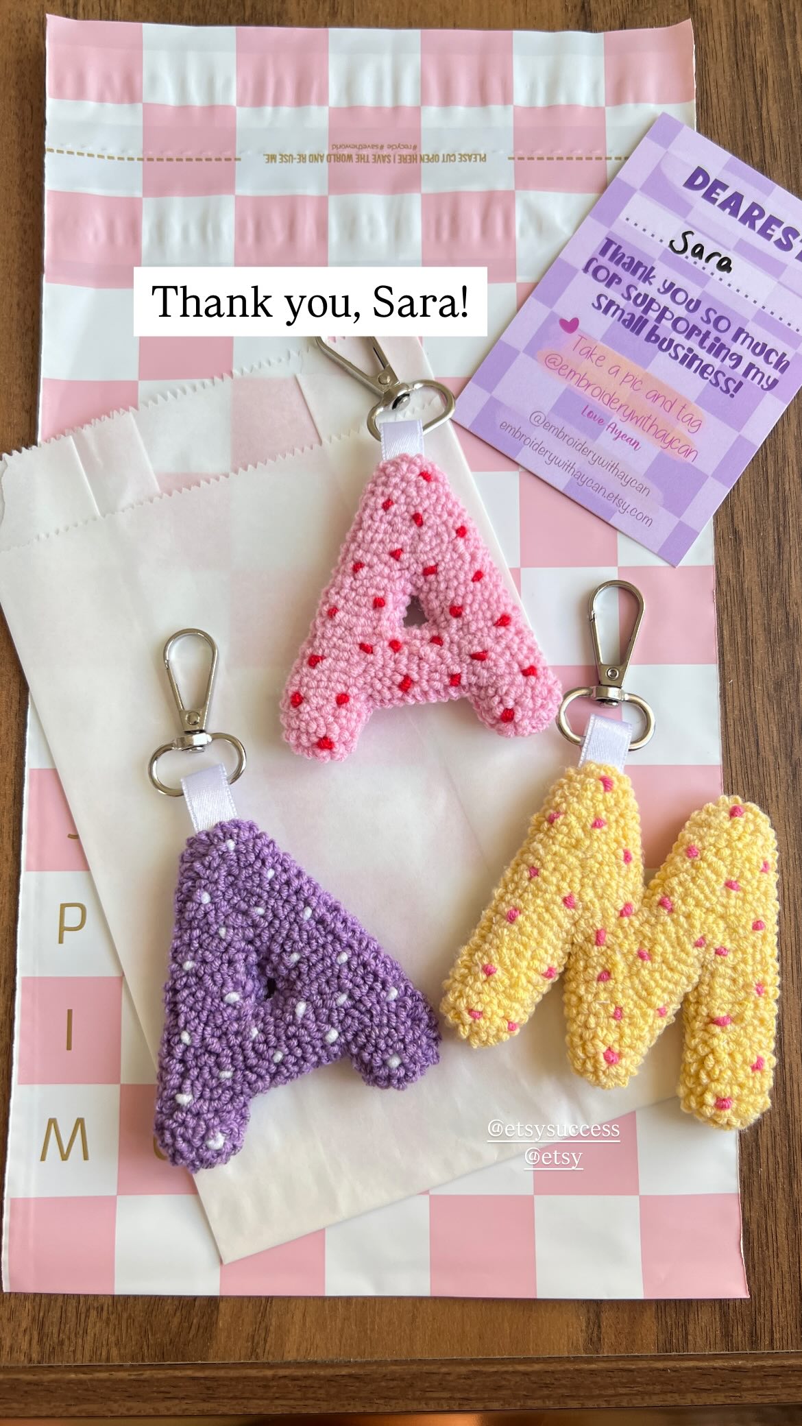 Instagram story — Bag charms — Embroidery with Aycan