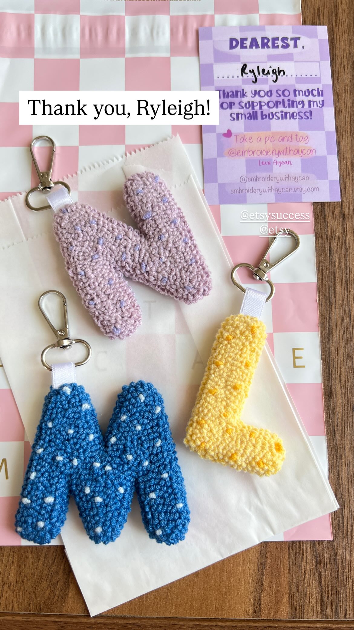 Instagram story — Bag charms — Embroidery with Aycan